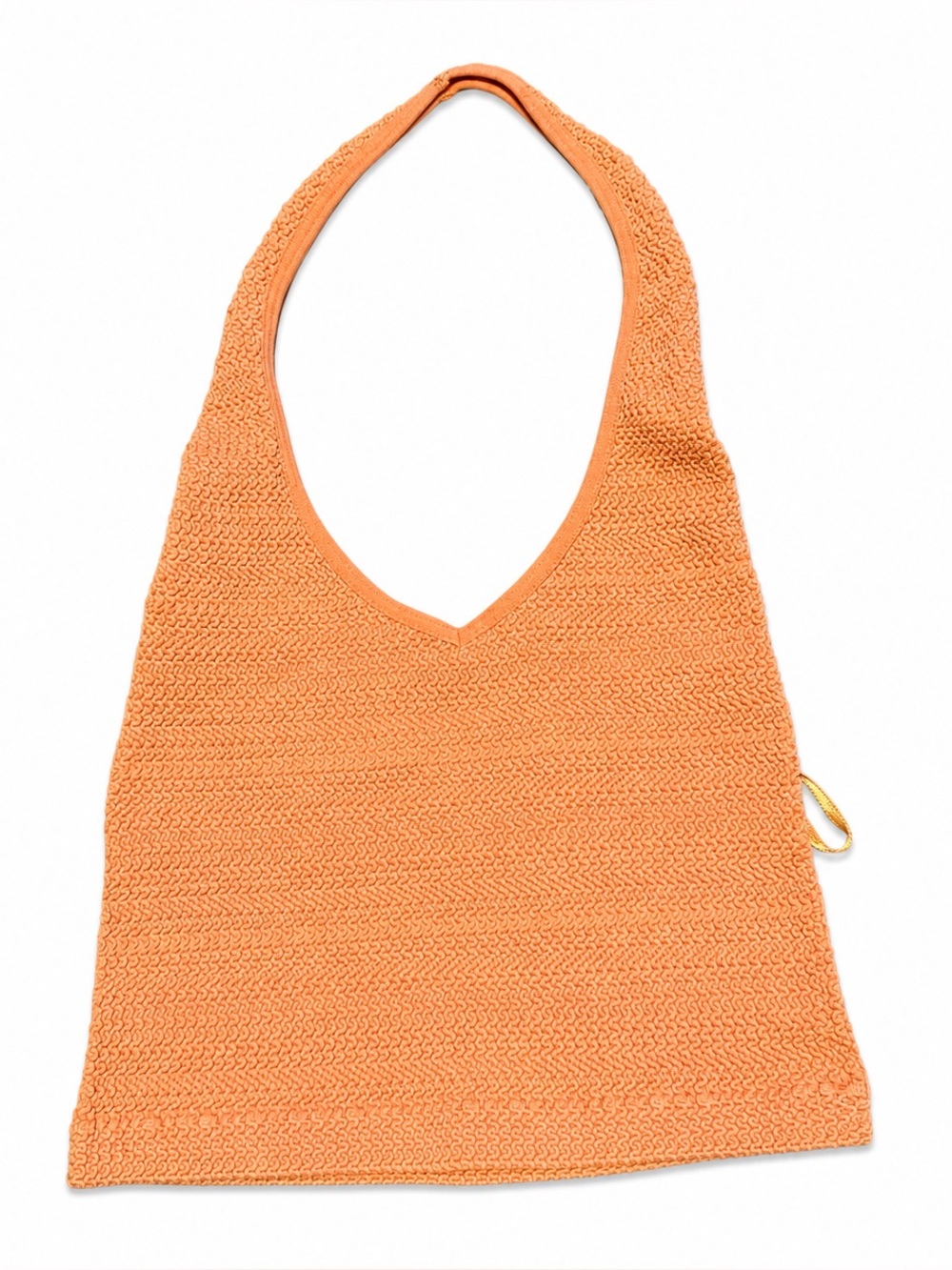 Sunday Best Peach-Orange Knit Halter Crop Top